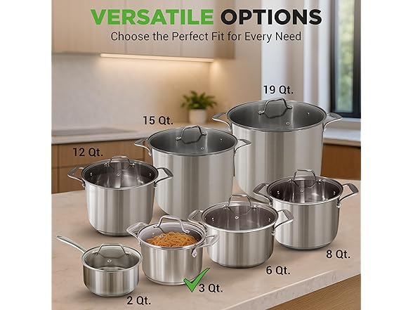 NutriChef 3-Quart Stainless Steel Soup Pot