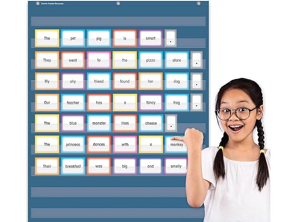 Slate Blue 10 Pocket Chart (34" x 44")