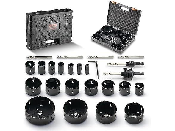 Hole Saw Kit, 18 PCS Saw Blades, 6 Drill Bits