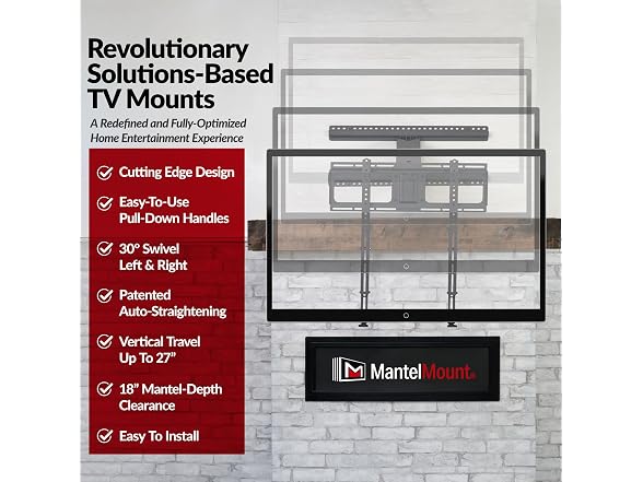 MantelMount Above Fireplace Pull Down TV Mount