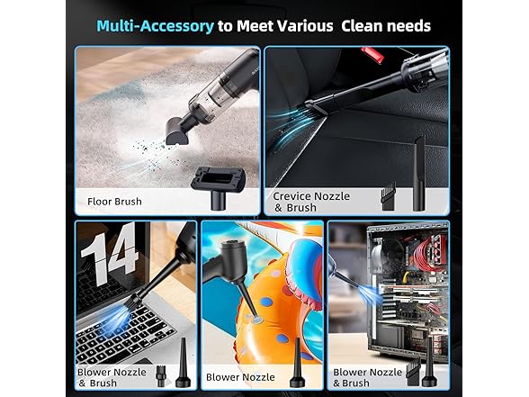Cordless Car Vacuum & Air Duster 80W