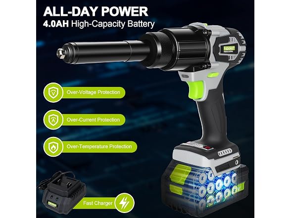 FABOKA FA0801 3-in-1 Cordless Rivet Gun & Nut & Drill - Gallery 5