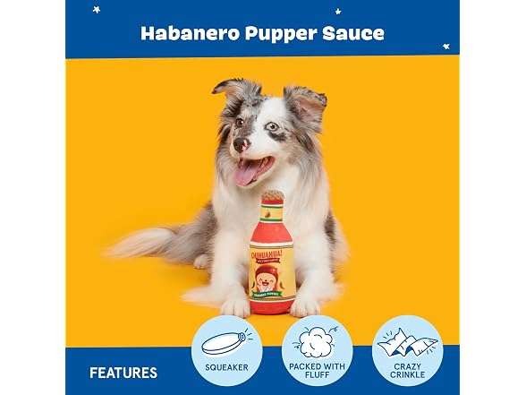 Barkbox Habanero Pupper Sauce Dog Toy | Plush