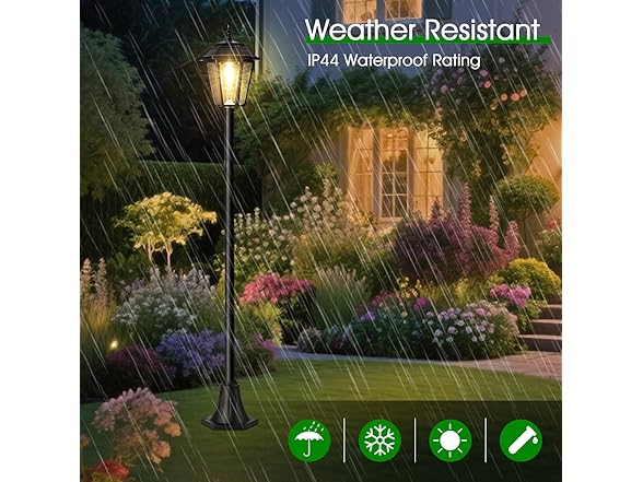Metal Solar Lamp Post Light 2 Pack
