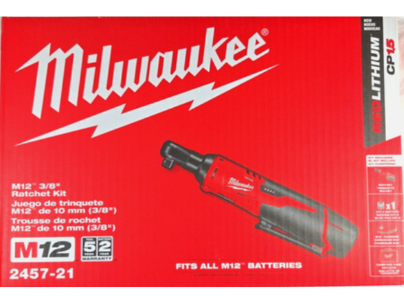 Milwaukee 2457-21 M12 12V Cordless 3/8in Ratchet Kit