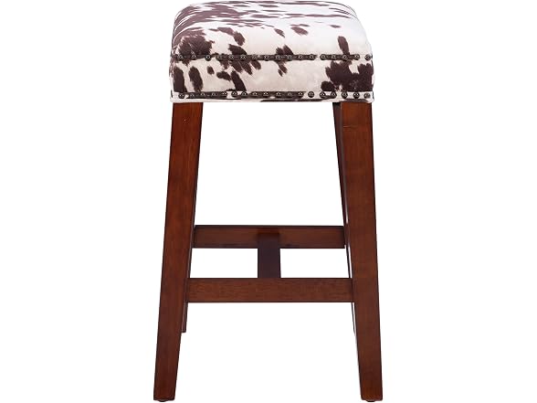 Linon Harlow Brown Cow PrintBackless Counter Stool 24" (Open Box)