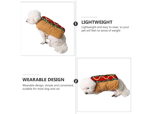 ULTECHNOVO Hot Dog Doggie Pet Costume, Funny