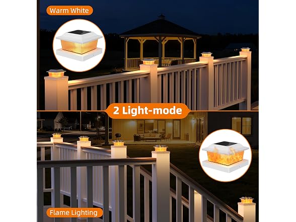 Flyingod White Solar Post Cap Lights White - Gallery 3