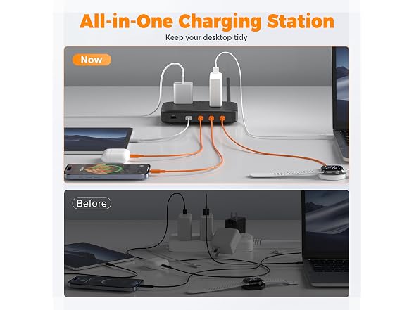 TESSAN Charging Station PD 130W (3 Outlets, 5 USB)
