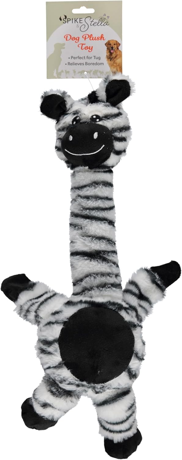 Cudlie Plush Dog Toy w 3D Animal Head & Large Belly- Zebra - Gallery 5