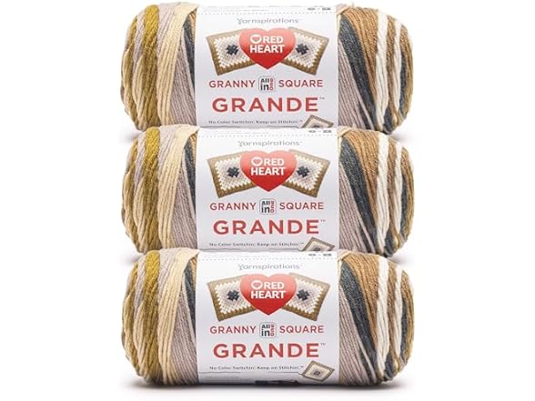 Red Heart All in One Granny Square Grande Sepia Tone