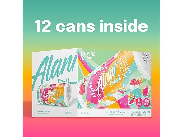 12PK Alani Nu SHERBET SWIRL Sugar Free