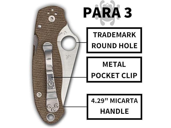 Spyderco Para 3 Folding Utility Pocket Knife