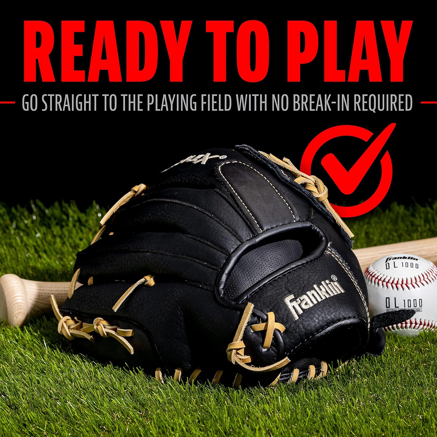 Franklin Sports Baseball Glove - Proflex Adult Baseball + Softball Glove - Gallery 19