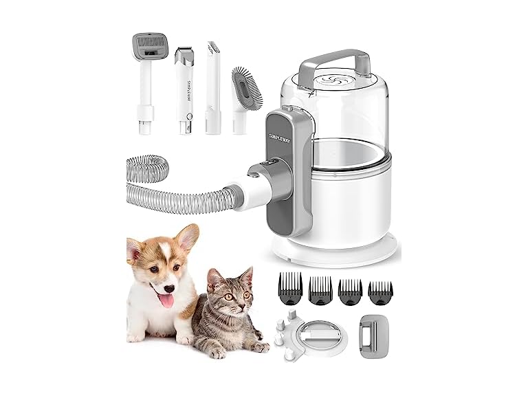 Simple Way Pet Grooming Vacuum, 6 in 1 Dog Grooming Kit with 3 Suction Mode and