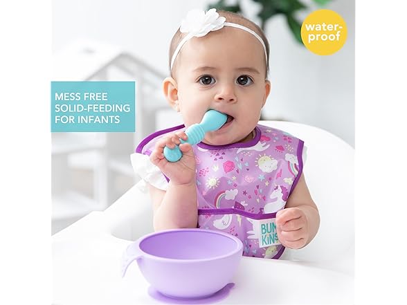 Bumkins Bibs, 3-9 M, Unicorns & Rainbows