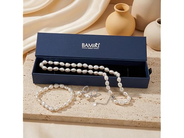 BAMIKI 8-9MM Cultured Pearl Necklace Set