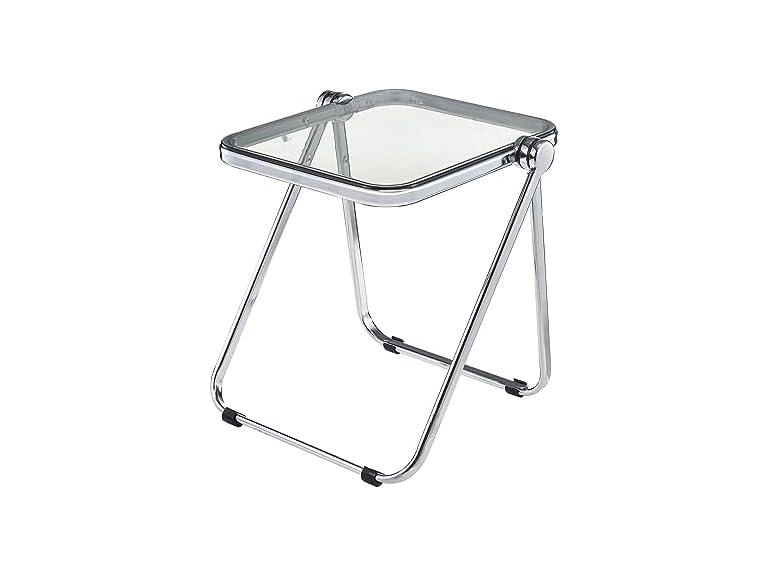 LeisureMod LFT17TBL Lawrence Side Table Transparent Black