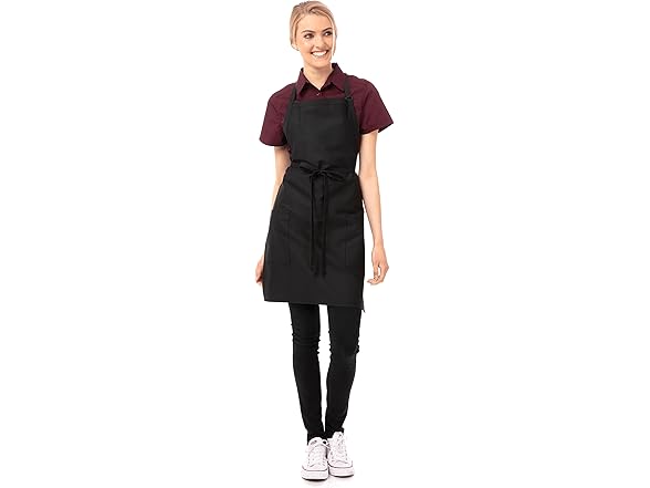 Chef Works Two Patch Pocket Bib Apron