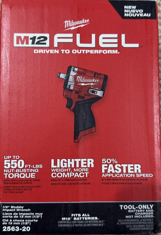 Milwaukee 2563-20 M12 Stubby 1/2" Impact Wrench - Gallery 2