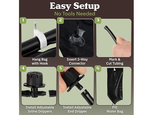 Drip Irrigation System with 2.77Gal Water Bag