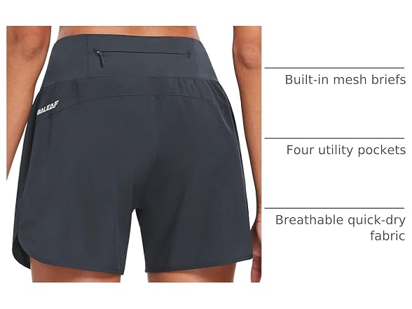 Baleaf Women (M) 5" Running Workout Liner Shorts