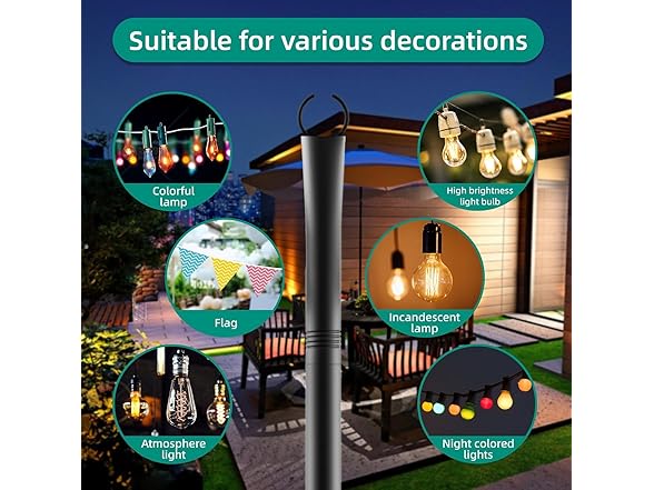 Xbrigh String Light Poles