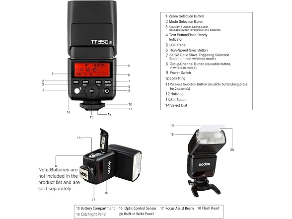 Godox TT350S 2.4G TTL Speedlite Flash