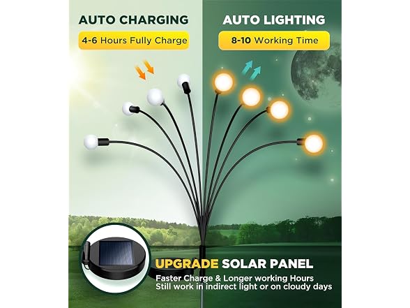 Ulaiyohome Solar Garden Lights, 6 Pack