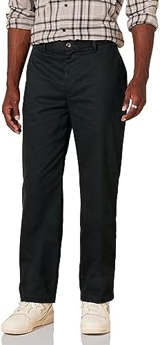 Amazon Essentials Men's Classic-Fit Wrinkle-Resistant Flat-Front Chino Pant (Available in Big & Tall), Black, 42W x 32L