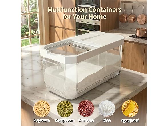 Cetomo 12L*2 Plastic Grains Storage Container,2PK
