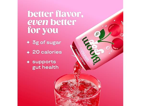 12PK Bloom Pop Prebiotic Soda 12 Pack, Shirley Temple