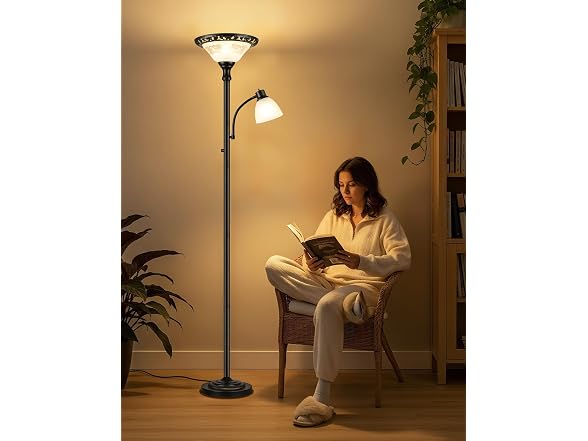 PARTPHONER Torchiere Floor Lamp Metal RIm