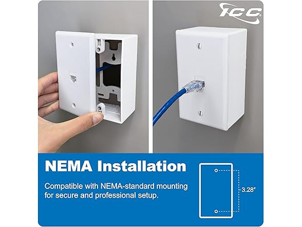 ICC 1-Port Keystone Wall Plate, 25Pk