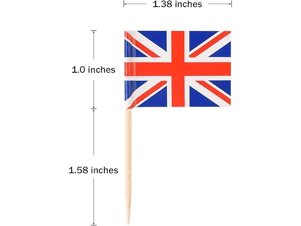 Donoter 100 Pack British Flag Toothpicks