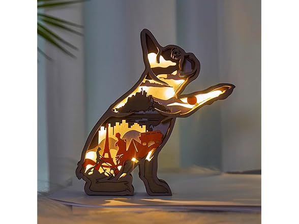 3D Wooden Animal Carving LED Night Light
