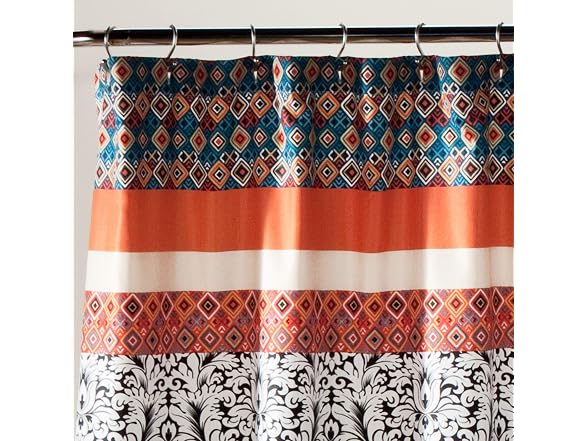 Lush Decor Boho Stripe Shower Curtain Fabric 