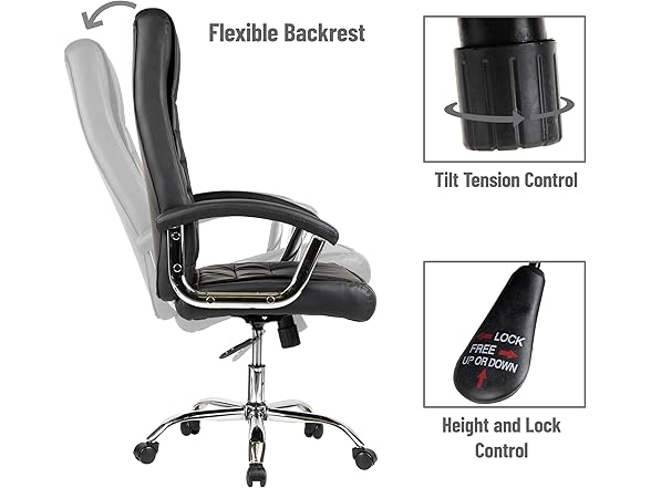 Mind Reader Executive Office Chair with Headrest