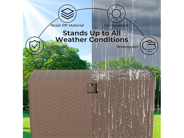 Resin Deck Box, 73 Gal Brown
