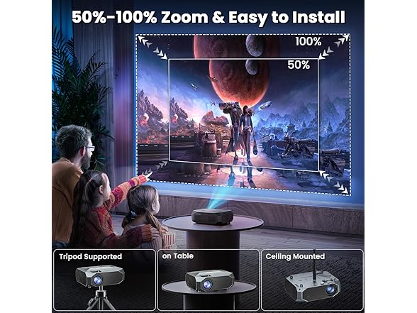 FUDONI Outdoor Projector with Bluetooth