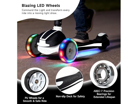 Nattork White Kids Scooter for Age 3-10