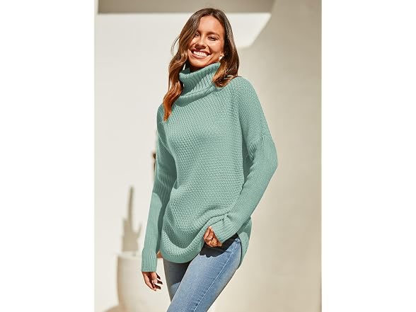 Dorose Women (M) Oversized Turtleneck Long Sweater