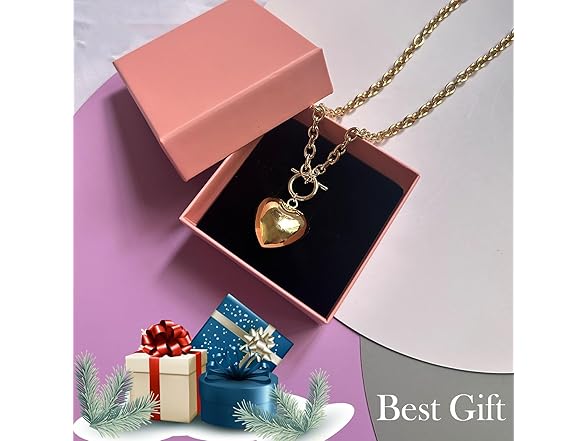 OKKEDY 18K Gold Love Heart Necklace