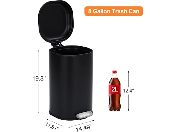 Outlane Gallon Stainless Steel Trash Can Pedal