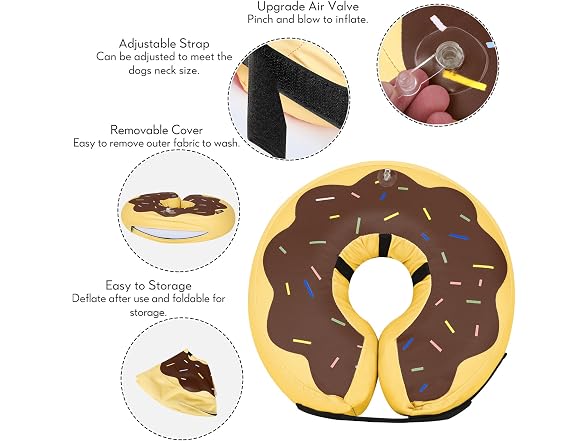 MIDOG Inflatable Dog Donut Cone Small 9"-10"