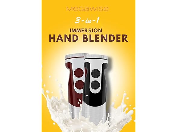 MegaWise 3-in-1 Hand Blender Set with Variable Speed Control