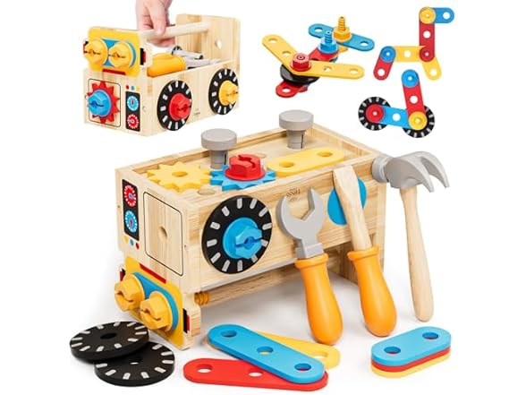 Lehoo Castle Wooden Toddler Tool Bench