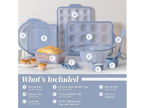 COOK WITH COLOR 17Pc Silicone Baking Set