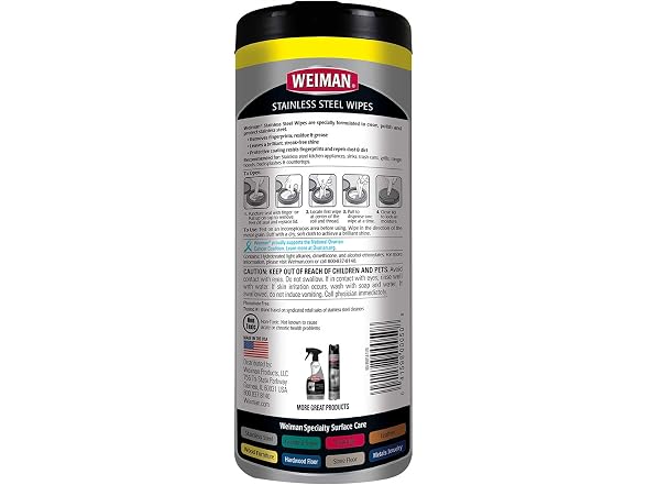 Weiman Stainless Steel Wipes 30 Count