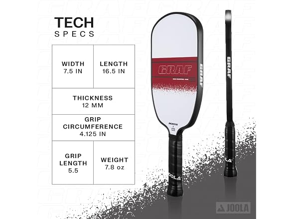 JOOLA GRAF CHAMPION 12mm Pickleball Paddle -